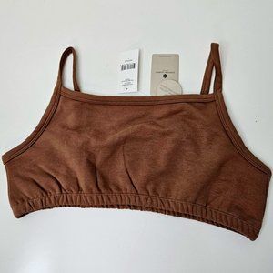 176. Everyday Sunday Square Neck Camisole Bralette. Taupe. Size L. NWT